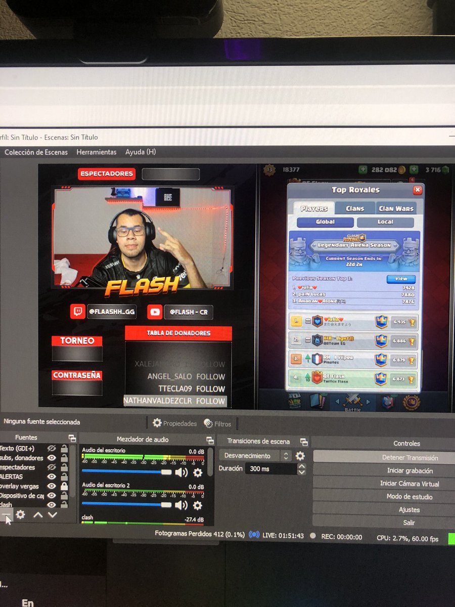 Estamos top 4 en ladder y top 5 en el torneo! Vamos a por ese top 1 en los dos!🔥🔥

twitch.tv/flashh_gg
