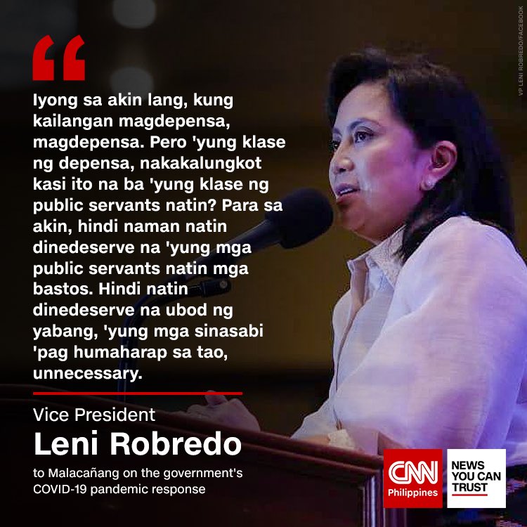 newswatchplusph's tweet photo. Vice President Leni Robredo snaps back at Presidential Spokesperson Harry Roque for denying that the government is prioritizing their "propaganda", noting that it is the health workers who suffer for the administration's slow pandemic response https://t.co/sDo55hwVGt https://t.co/dKzNb9juW8