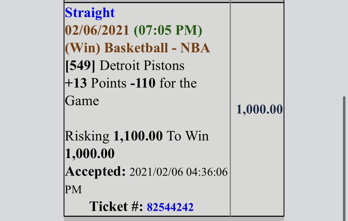 CASHHH 🤑🤑🤑

VIP #NBA PLAY
Pistons +13 ✅ +$1000

EASY COVER 🔥🔥🔥