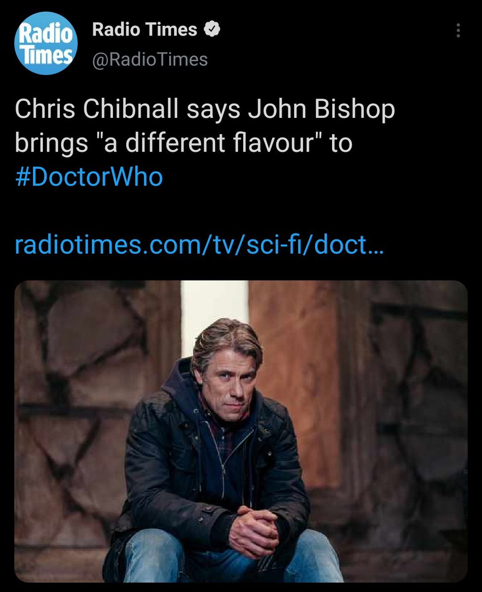 While I *get* the disappointment, if your reaction to the John Bishop casting went any further than "awh shucks, oh well" then I think a desperate re-reading of the room is in order here.I know I'm normally expected to call out NMD stuff but you can do two things at once.