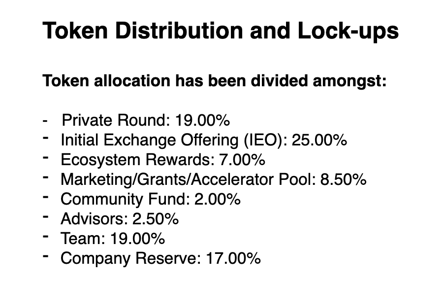 First of all, let's talk about the part that most people find interesting/tempting: the  $egld tokens.I'll forgive them for stealing the name from e-gold. But I won't forgive them for the premine & rigged token allocation.Only 44% is privately owned. https://elrond.com/assets/files/elrond-token-metrics.pdf