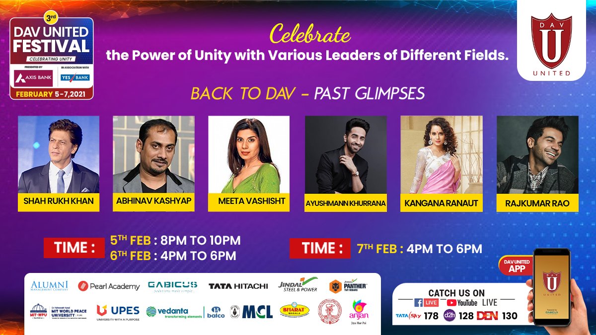 davunited_'s tweet photo. Event sirf teen cheezo ki wajah se chalta hai….’Entertainment, Entertainment aur #Entertainment’…
And #DAVUnited has always been lucky to be supported by some of the most iconic artists from the #Indiancinema.
https://t.co/s3pqzyLFzN

#DAVUnitedFestival2021 #FestivalFest https://t.co/zR85i5KOGp