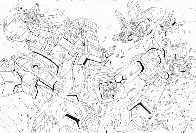 ウルトラマグナス対サイクロナスのハンドトレス完了。これからまた混色やら彩色に入っていきます、楽しみ! 