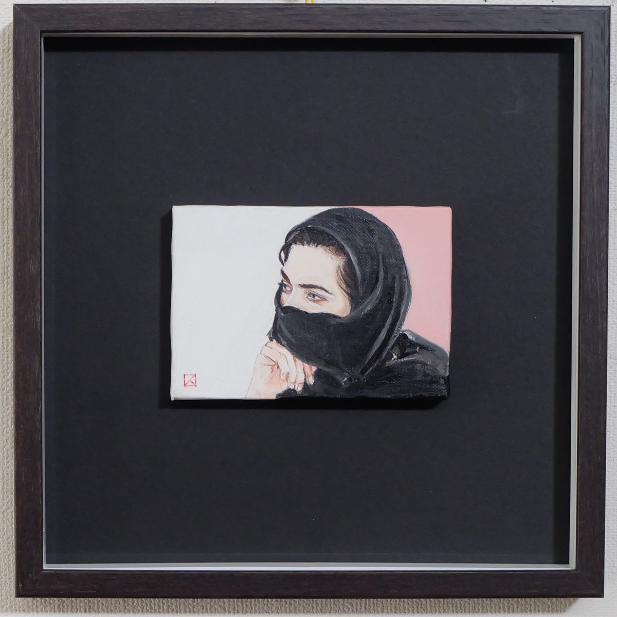 中村勝人 (なかむら かつと) 「コルシカ島」 油彩 8F 額装 深い美しい