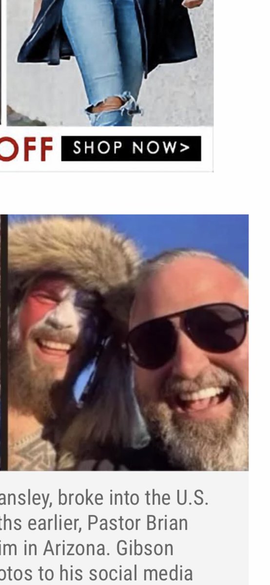 It gets weird. In an interview with Newsweek, he says he and his family have been on the run living in hotels since the 6th. Not because of what he said… Because of the photo he took with Q Shaman, Jake Angeli at an August AZ rally. 2/