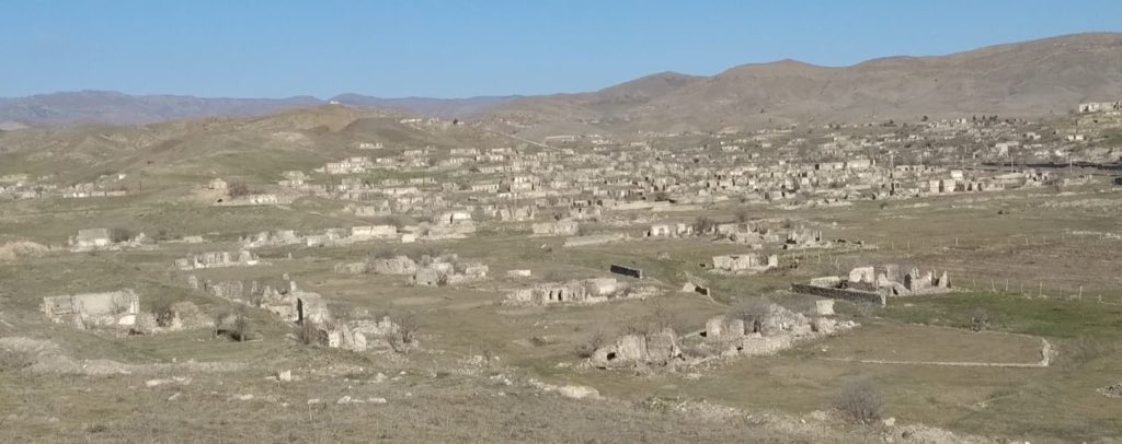 etirmishli's tweet photo. Yesterday we visited liberated cities,#Jabrail and #Zengilan,along side with the embassies and diplomatic corps based in #Azerbaijan 
Just like other occupied cities they were also plundered/destroyed/vandalised by #Armenia 
This is Jabrail, a city that looks like stone cemetery https://t.co/bjVx18ZEem