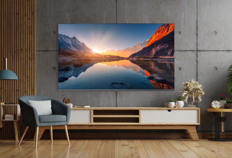 Телевизор 55 qled серый. QLED 75 дюймов. Xiaomi mi TV QLED.