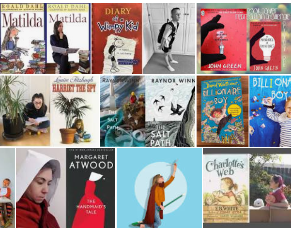 2) a bit of fun recreate a book cover (google loads come up). Make it into a little competition, with house points and free book for winner.