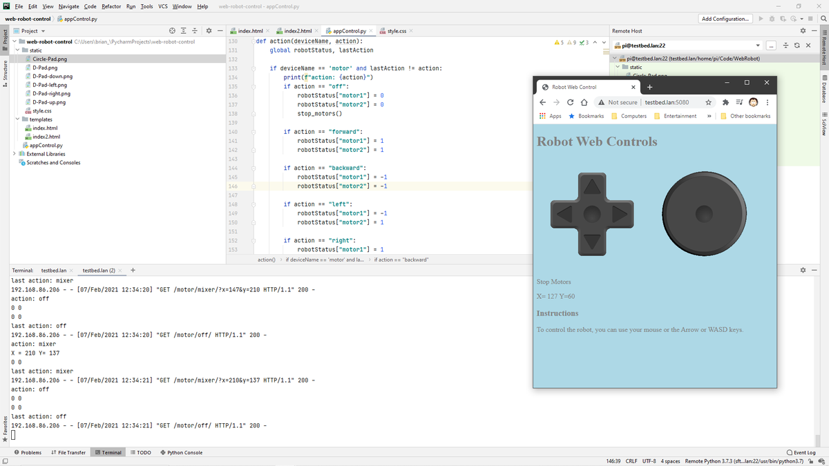 CannonFodder's tweet image. Well that was easier than I thought it was going to be mouse coordinates sent to the Flask web app, now to write the mixer function and remap the coordinates for direction and speed. #RemotePiNoon #PiWars #OpenPiRobotics