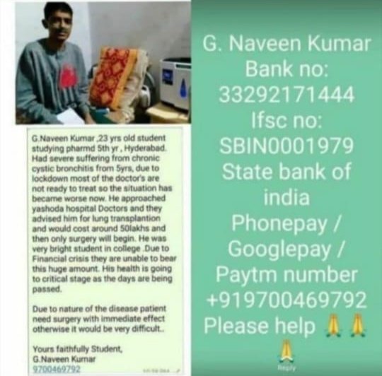 PriyankaSangan6's tweet photo. #helpmyfriendnaveen @KTRTRS @SonuSood @SoodFoundation @cyberabadpolice @upasanakonidela @RGVzoomin @tejaswinimanogn https://t.co/FOSGxhnz3u