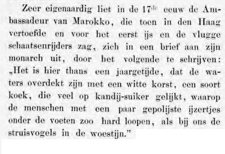 Stel: je bent een 17e-eeuwse Marokkaanse diplomaat in Den Haag en je ziet voor de eerste keer ijs en schaatsers. Je moet daarvan verslag doen aan je monarch maar je kent die woorden niet. Hoe schrijf je dat dan op?

Mijn verhaal staat op bit.ly/3pRZpRL