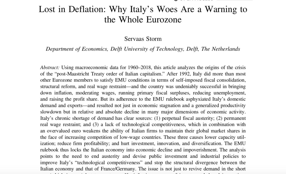 Italy's experience should serve as a cautionary tale: a one-sided focus on fiscal consolidation can lead to negative macroeconomic effects and relatively higher unemployment - and thus also undermine long-term debt sustainability. /6