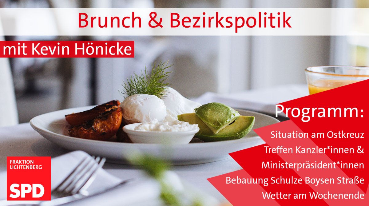 SPDBVVLbg's tweet image. Vergesst nicht ab 10:00 Uhr auf Facebook vorbei zu schauen, wenn es wieder heißt: Brunch &amp;amp; Bezirkspolitik mit Kevin Hönicke!