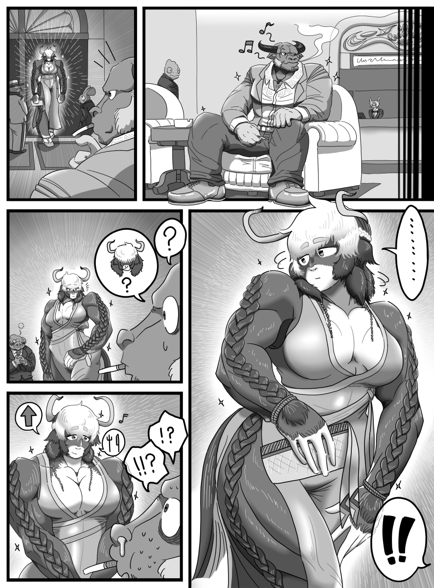 描き初めマンガ「 Boss Cat &amp; Big Bulls 」1/2 https://t.co/YbxGoZlMQv