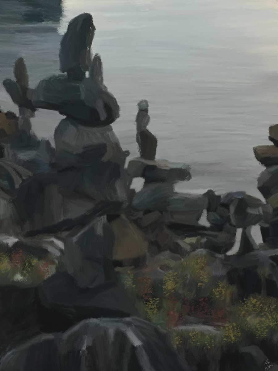 dead_digital's tweet photo. Standing Rocks, Cold River #StillLife #DigitalArt #ArtTherapy #MentalHealth #Procreate #IpadArt #ArtistOnTwitter #Vancouver #Vancity #VancouverBC #VancouverCanada #Rocks #River #Camping #VancouverArtist #StackingRocks #StoneStacking https://t.co/Ilxh3BQDVT