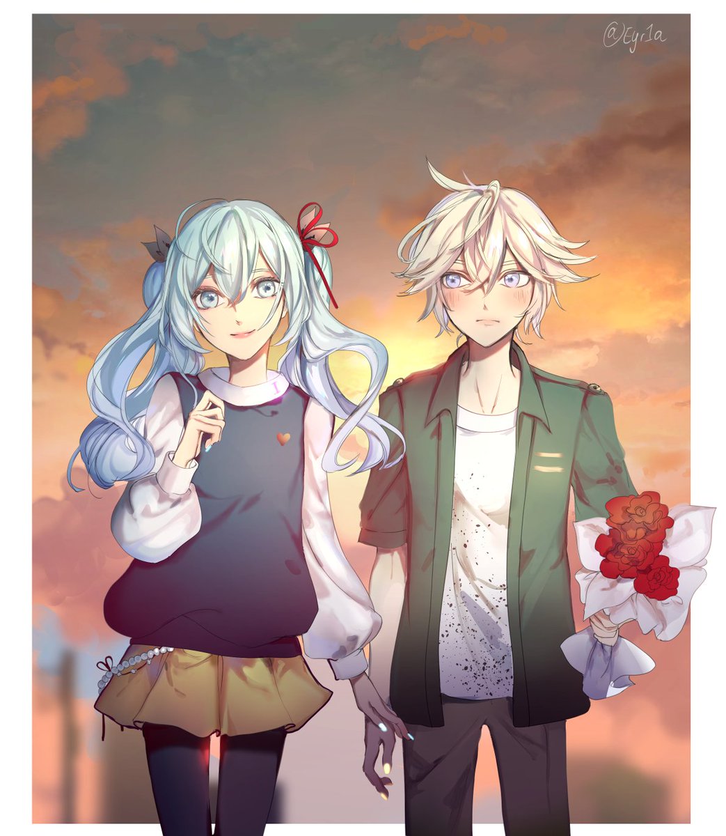 eyr1a's tweet photo. O R A N G E 
#Vocaloid  hatsune miku x kagamine len ✌️ https://t.co/dpUxviTrPz