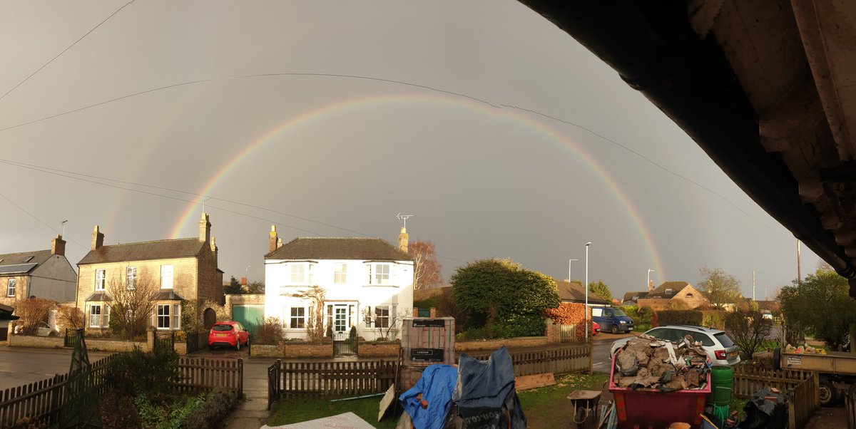 Still on the theme of spectacular weather here's a double rainbow that appeared two days ago.