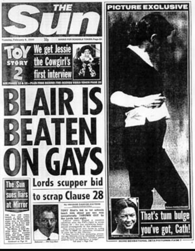 labour_history's tweet image. #OTD 2000. Labour's first attempt to scrap Section 28 is defeated in the House of Lords. 

Blair claims the law is a "piece of prejudice"

The journalist Boris Johnson says children shouldn't be "taught some rubbish about homosexual marriage being the same as normal marriage."