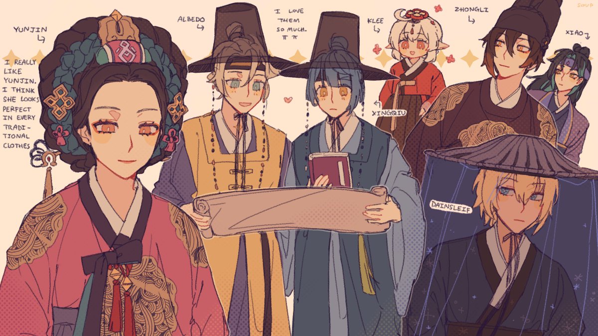 sOOooOooOoOup_'s tweet photo. i drew my favs in hanbok! XD https://t.co/h8BKAofDw9