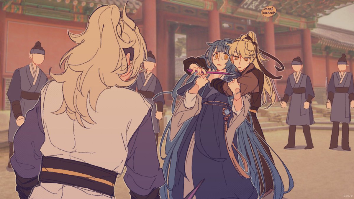 sOOooOooOoOup_'s tweet photo. i drew my favs in hanbok! XD https://t.co/h8BKAofDw9