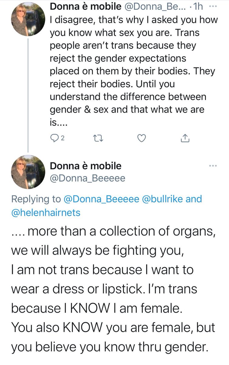  #nooneissayingsexdoesntexist but it's socially defined and if you know what sex you are, that's just a gender identity not a fact. (Seems to be some confusion between a stereotype and a definition here.)