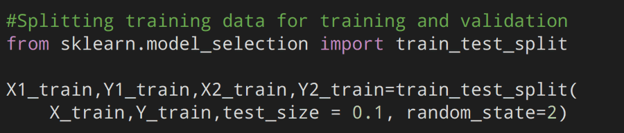 Remember how I said, we'll only use the train.csv for training our neural net? We'll split the train.csv into 2 parts, one for actual training and the other for validating how well our neural net did at the end of each iteration.This boosts the accuracy of our model.(14 / 22)