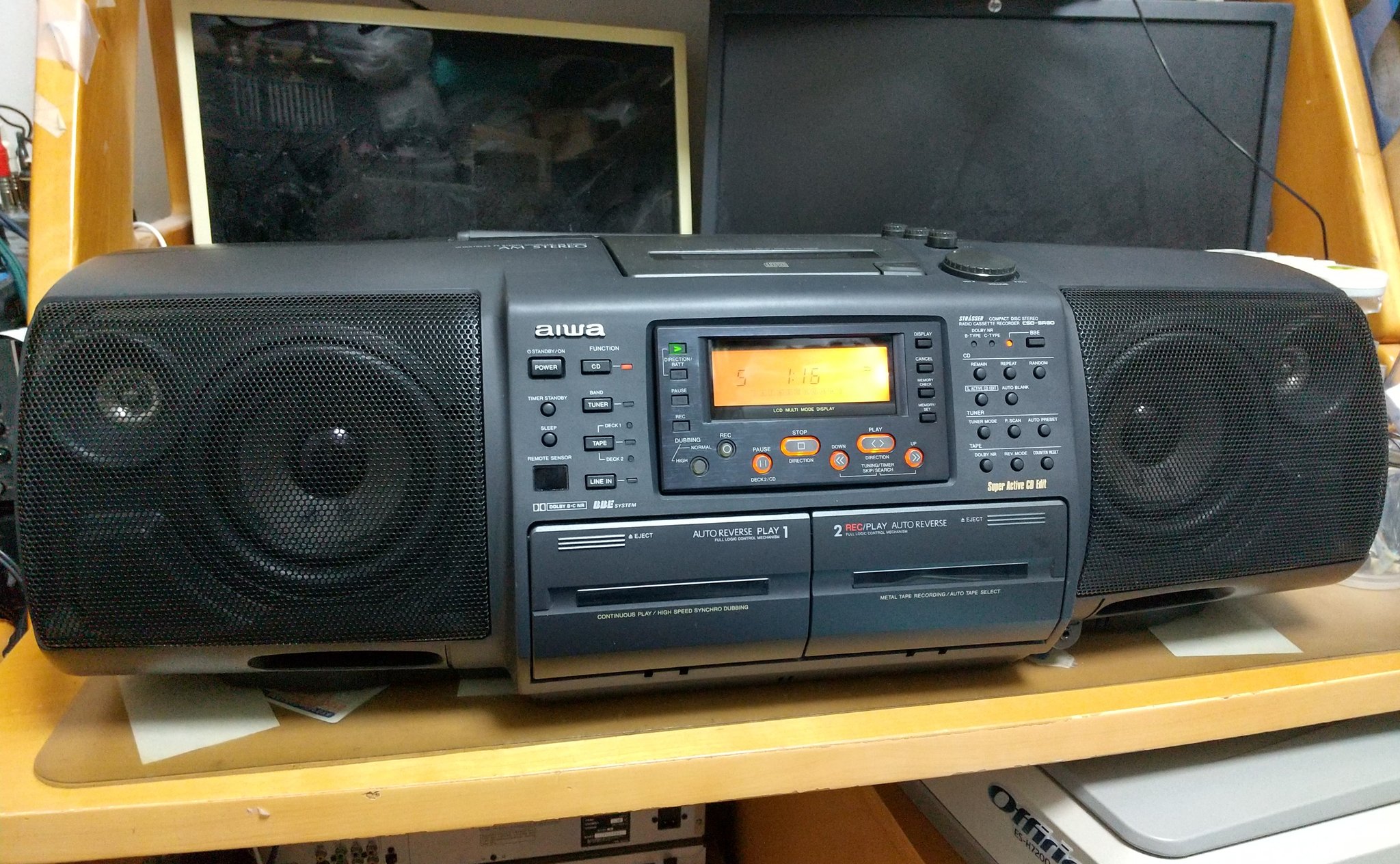 aiwa アイワ ダブルCDラジカセ バブル CSD-SR8 AIWA CSD-SR8(CDラジカセ)
