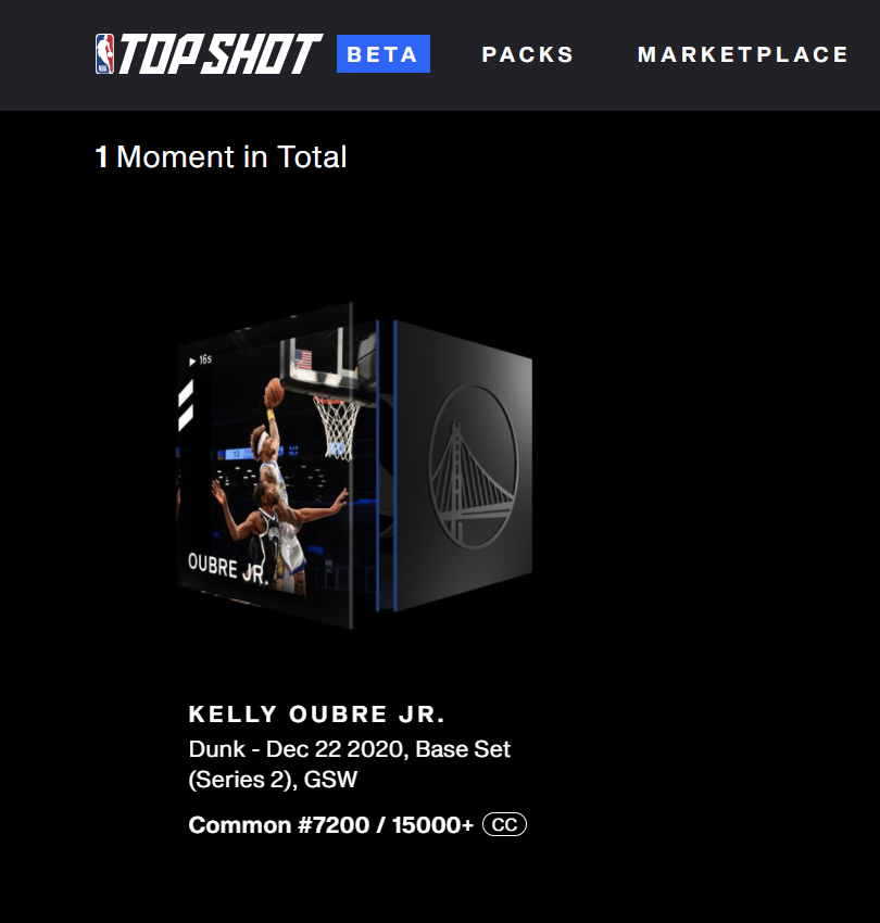 samuelzpaul's tweet photo. True to his word @madorange79 sent me this killer @nba_topshot moment of @warriors
 Small Forward Kelly Oubre Jr. #Dunk

Awesome platform and great #FanFocused project supported by the @NBA 

Interested to see it grow
#KleverIdea https://t.co/njL2oJBo7Y