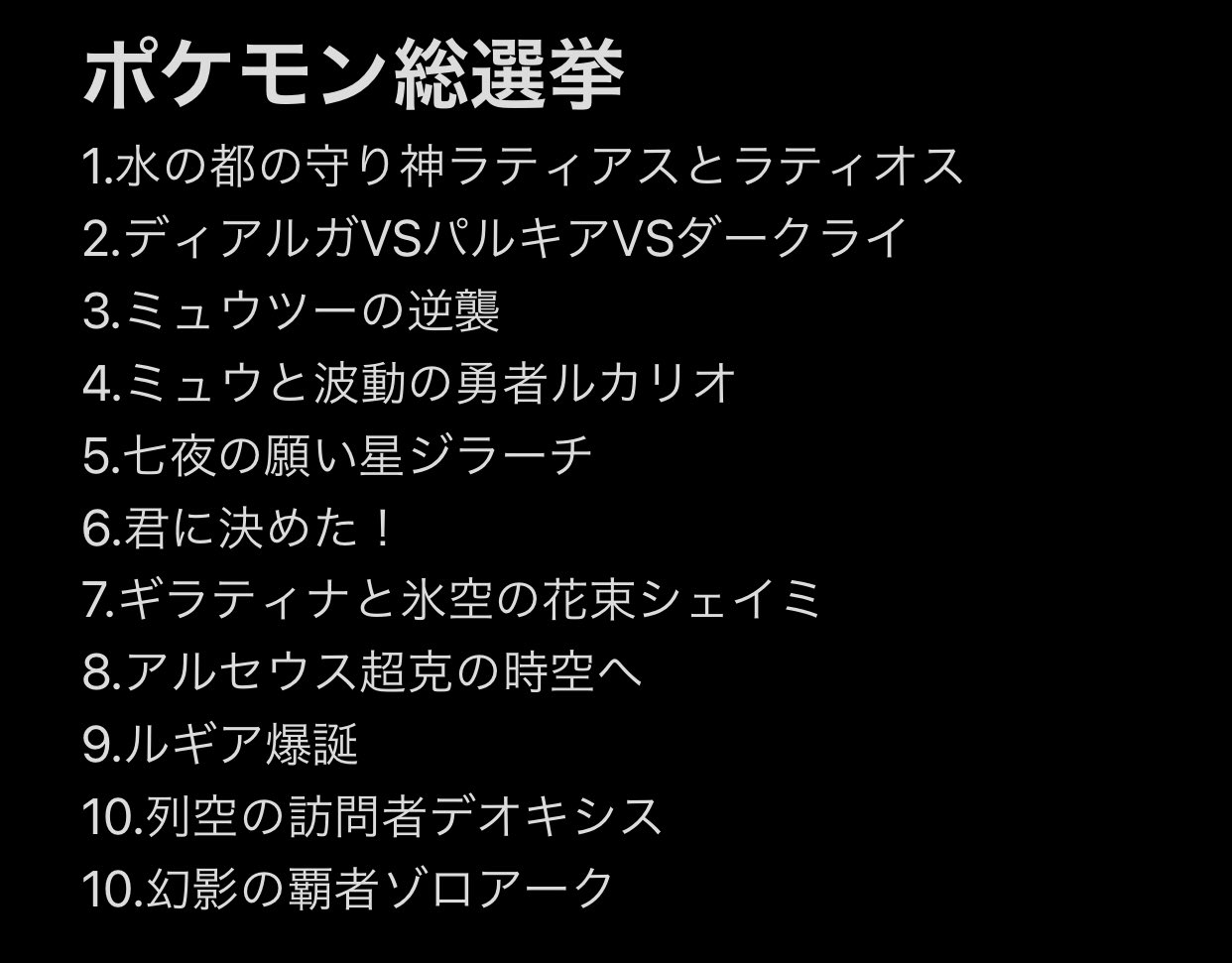 ヨッシー 映画当たり屋ch 以前ウチのチャンネルでやったポケモン映画総選挙の結果がこれだからこっちの結果も納得かな ポケモン映画ナンバーワン決定戦 T Co Iyji95cbeb Twitter