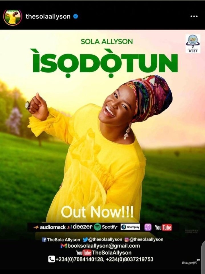 This is going to be a long thread. Please pardon me.You don't have to understand Yoruba before your spirit would be aroused when you listen to  @thesolaallyson 9th Album. Isidotun is here even when we're yet to recover from Iri. It's a 9 track album (it's her 9th)  #Isodotun