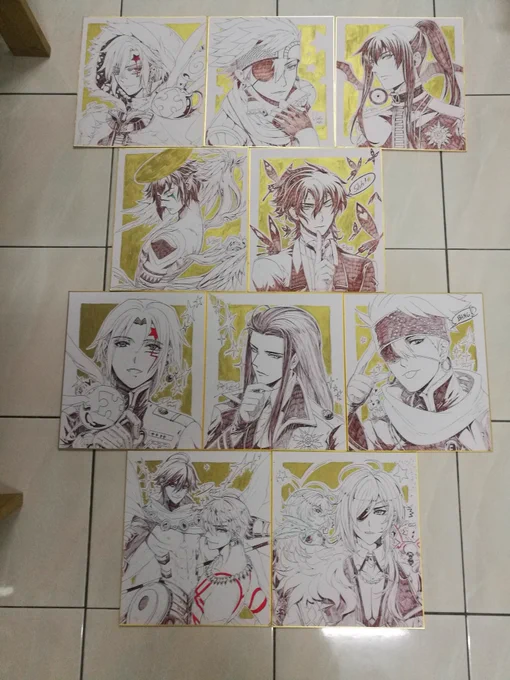 With this, apart from a gift for friend which I haven't drawn due to MCO pulling apart our meet-up time, and 2 which I already sent off, batch 1 shikishi commissions are completed! 