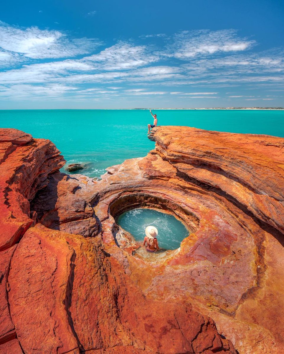 Australia's tweet photo. A refreshing dip in a secluded ocean pool? Don’t mind if we do 😍 

We’re just a tad jealous of IG/cjmaddock who got to enjoy this glorious scene at #GantheaumePoint in @WestAustralia's @austnorthwest. 

#seeaustralia #thisisWA #australiasnorthwest #BroomeTime https://t.co/r1KhM3PPq8