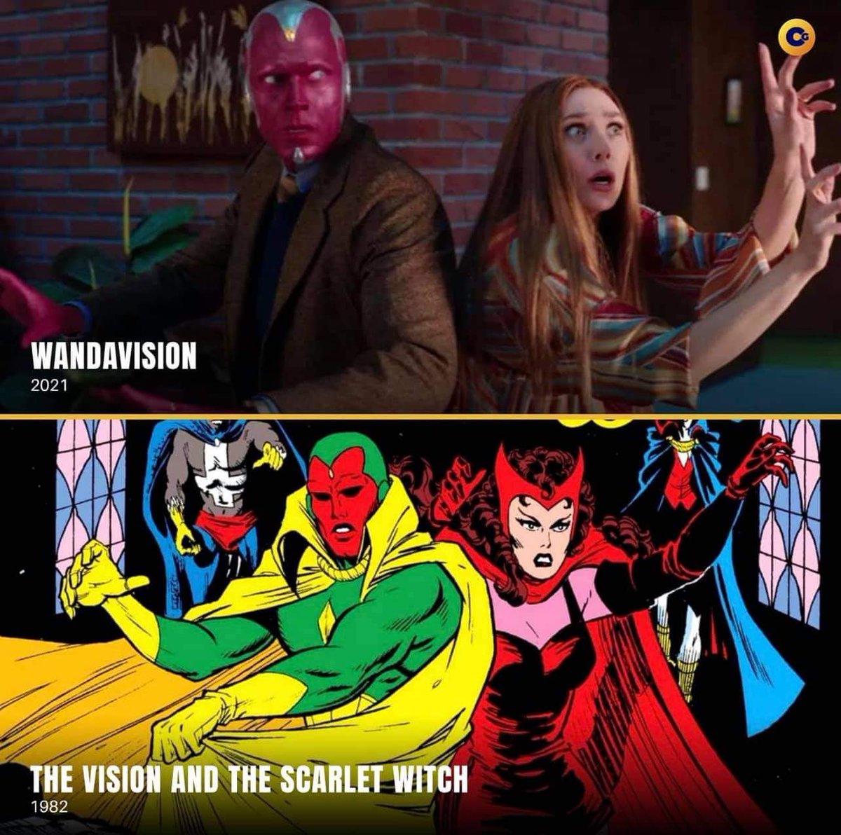  #WandaVision  . We're at the midpoint of the series, so here's a few thoughts on where we are. 15 tweets about WandaVision, a comicbook adaptation masquerading as a TV spinoff about side characters about a TV spinoff about side characters...1/15
