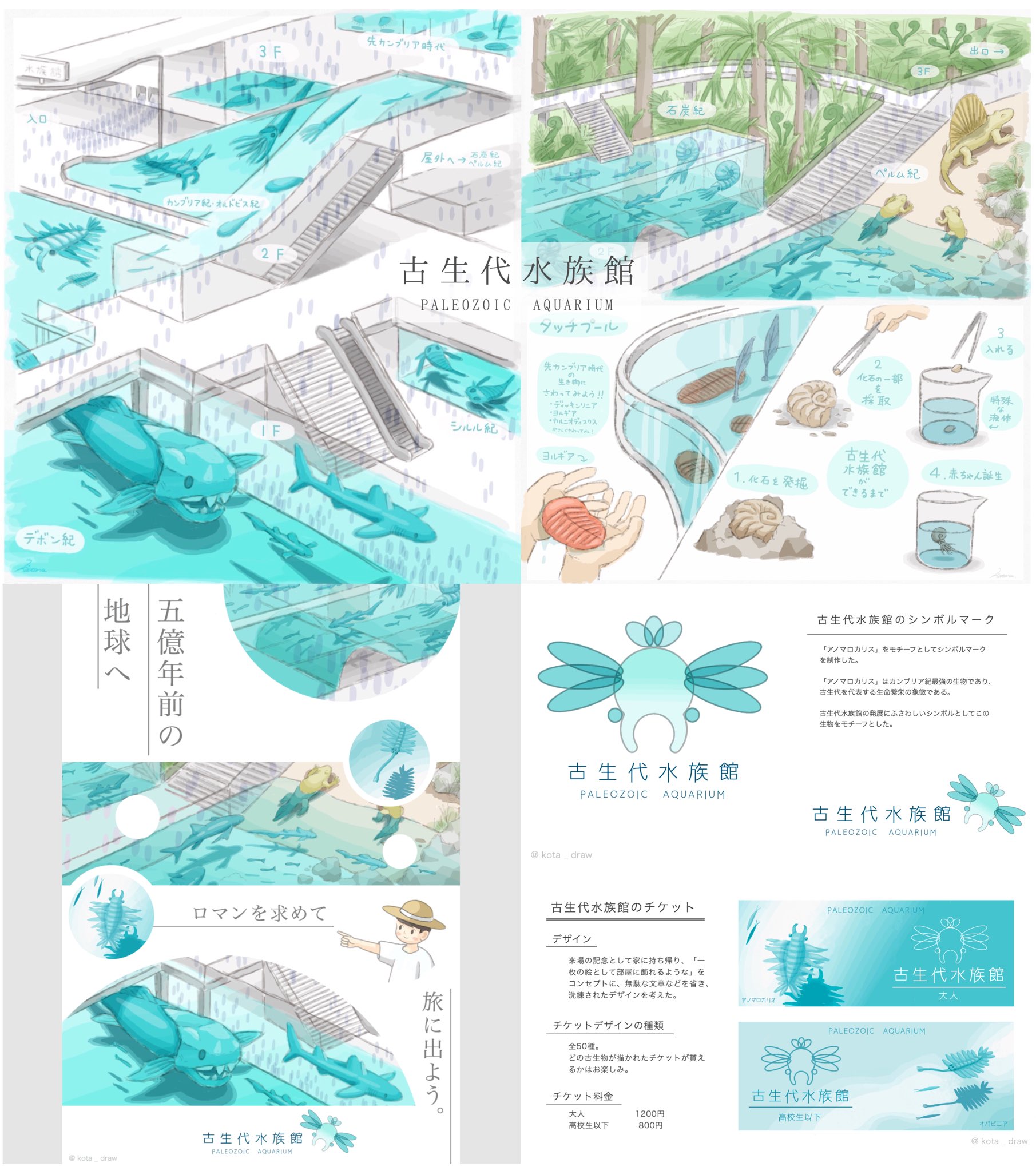こた これでフォロワーさん増えました 古生代水族館 と小中学生の頃の絵 昔も今も空想の世界を描くのが好きです T Co W8npsuj1xx Twitter