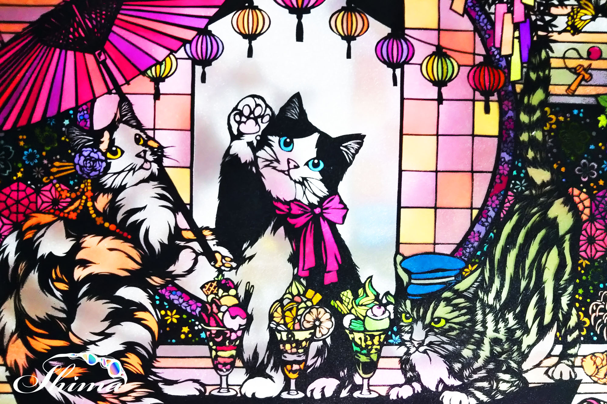 作品「染まる」切り絵 セロファン | 新作の展覧会についてなど