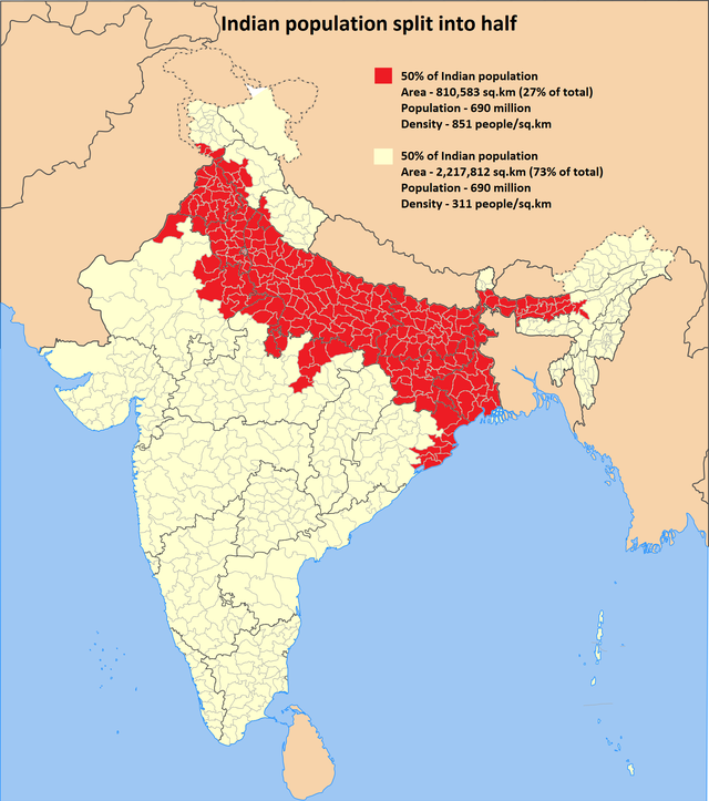 JohanesZijlstra's tweet image. India's population split into half, in 25% of #india