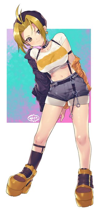 オリ衣装まりん 復活いつでも待ってるぜ… #格ゲーキャラ描こうぜ 