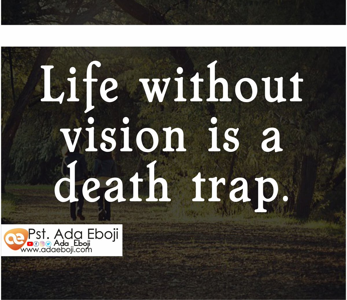 EbojiAda's tweet photo. Do not live life carelessly. Get a vision today. #AdaEboji #lolo1ofGod #healthyrelationships #vision #purpose #destiny #getavision https://t.co/yWuWKodB8F