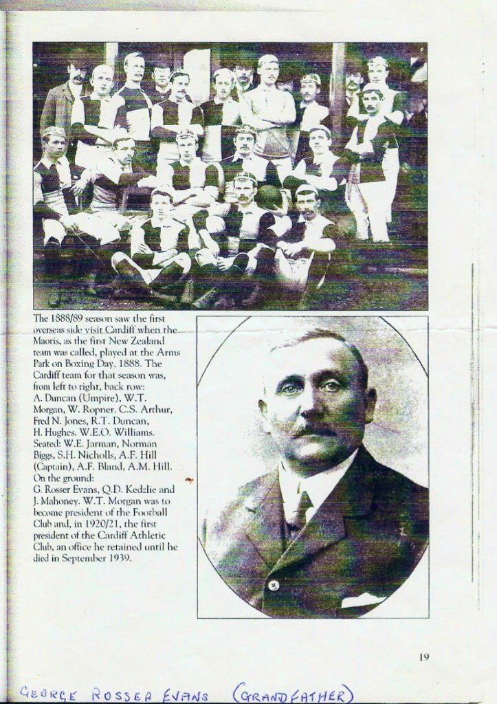 @gareththomas14 @GabbyLogan Love #SixNationsSinBin! There was also a New Zealand touring team in 1888 (The Maoris). My Great-Great-Grandfather George Rosser Evans played against them in 1888 and went on to play for Wales in 1889. 🏉🏴󠁧󠁢󠁷󠁬󠁳󠁿