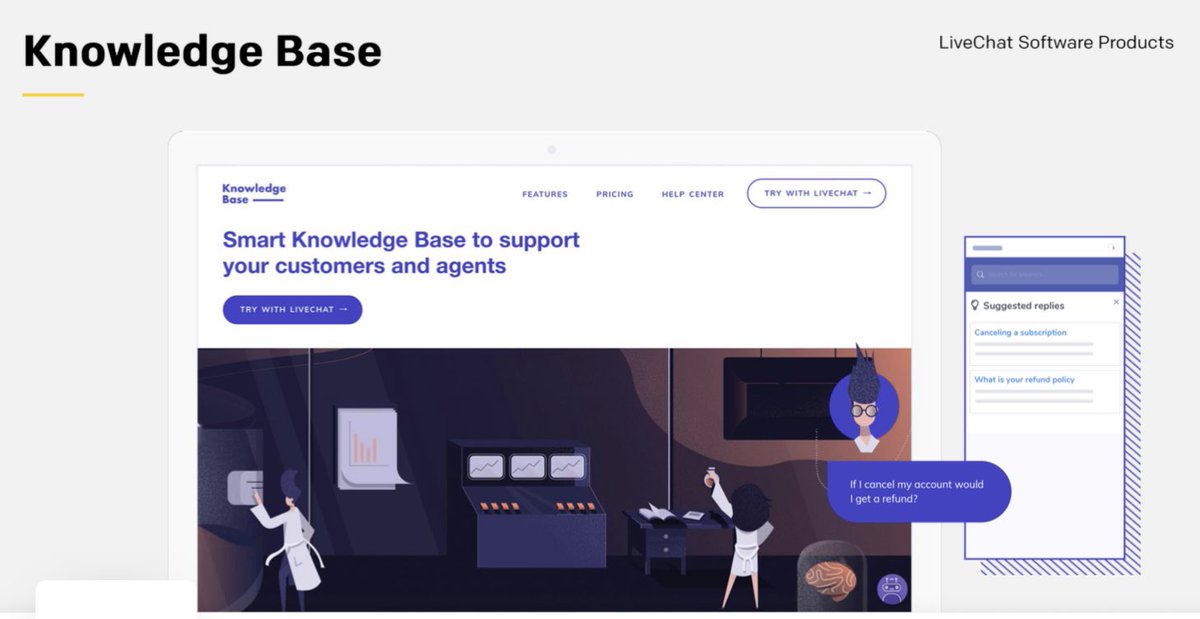 Knowledge Base platform that allows companies to create their own knowledge bases which can accessed by employees and clients to organize and quickly retrieve information that require more explanation