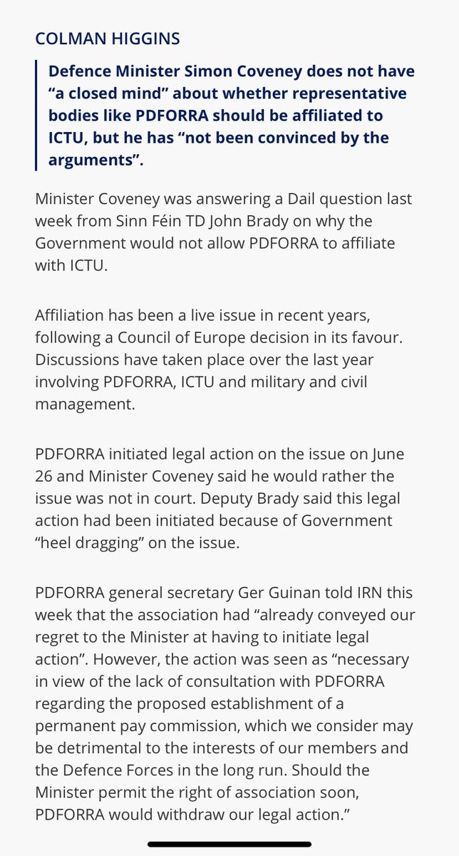  #FactsMatter  @simoncoveney  @IRLDeptDefence  @GCraughwell  @MarkWall1  @Fiona_Kildare  @SorcaClarke_TD  @BerryCathal  @EUROMILeurope  @irishcongress  @bridsmithTD  @EamonRyan  @MichealMartinTD  @LeoVaradkar  @MaryLouMcDonald  @loreillysf  @alankellylabour  @johnbradysf  @irishexaminer