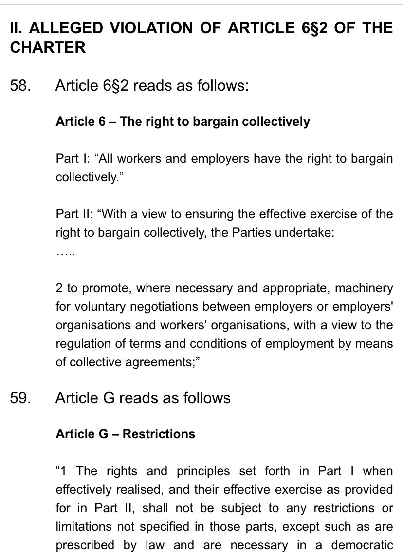 Finally, if our members are forced into a permanent pay commission that inhibits our freedom to Associate and collective bargaining is the Govt not breaching our members rights under Art’s 5&6 again? @CllrPioSmith  @labour  @fiannafailparty  @FineGael  @greenparty_ie  @sinnfeinireland