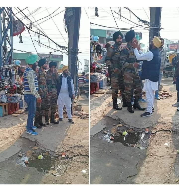 sukhdevsingh666's tweet image. फ़ौजी छुट्टी आए तो सीधे किसान आंदोलन में पहुँच गए अपने पिता से मिलने, पिता को भरी सर्दी में 75 दिनों से सड़क पर देख जवानों की आखों में पानी भर आया!!

अब वो बेशर्म क्या कहेंगे जो इन किसानों को खालिस्तानी-पाकिस्तानी उपद्रवी  उग्रवादी कहते हैं ।
#FarmersProtests