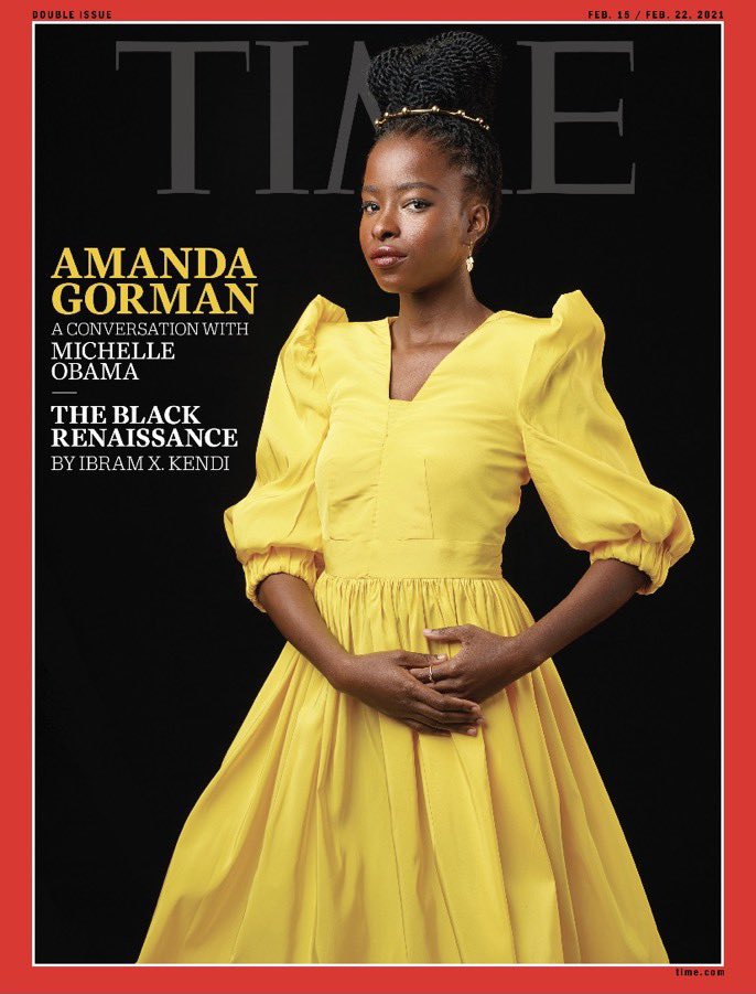 GavinNewsom's tweet photo. Amanda 👏 Gorman 👏 on the cover of TIME. https://t.co/1ZpTNZe79L