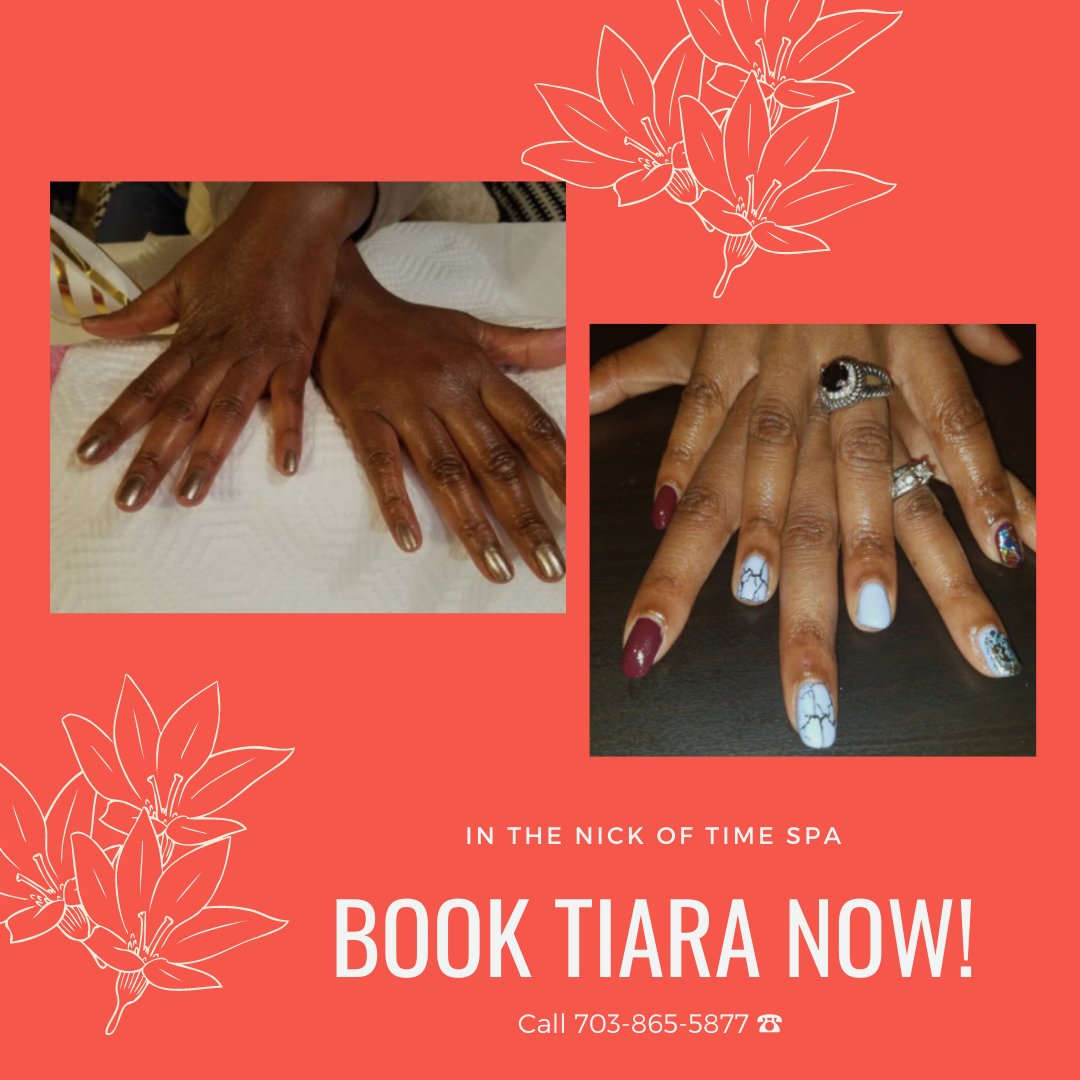 Tiara graduated from Fame School of Nail Design in 2005 as a Certified Nail Technician. Book her today!
• 𝐁𝐨𝐨𝐤 𝐲𝐨𝐮𝐫 𝐚𝐩𝐩𝐨𝐢𝐧𝐭𝐦𝐞𝐧𝐭 𝐧𝐨𝐰 •
🌍𝐕𝐢𝐬𝐢𝐭 𝐍𝐨𝐰: inthenickoftimespa.com/service/tiara/
#InTheNickOfTime #mobilesalon #tiara #nailtechnician