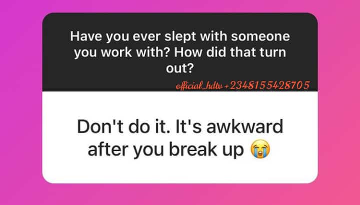 Have you ever slept with someone you work work ? How did that turn out ? 