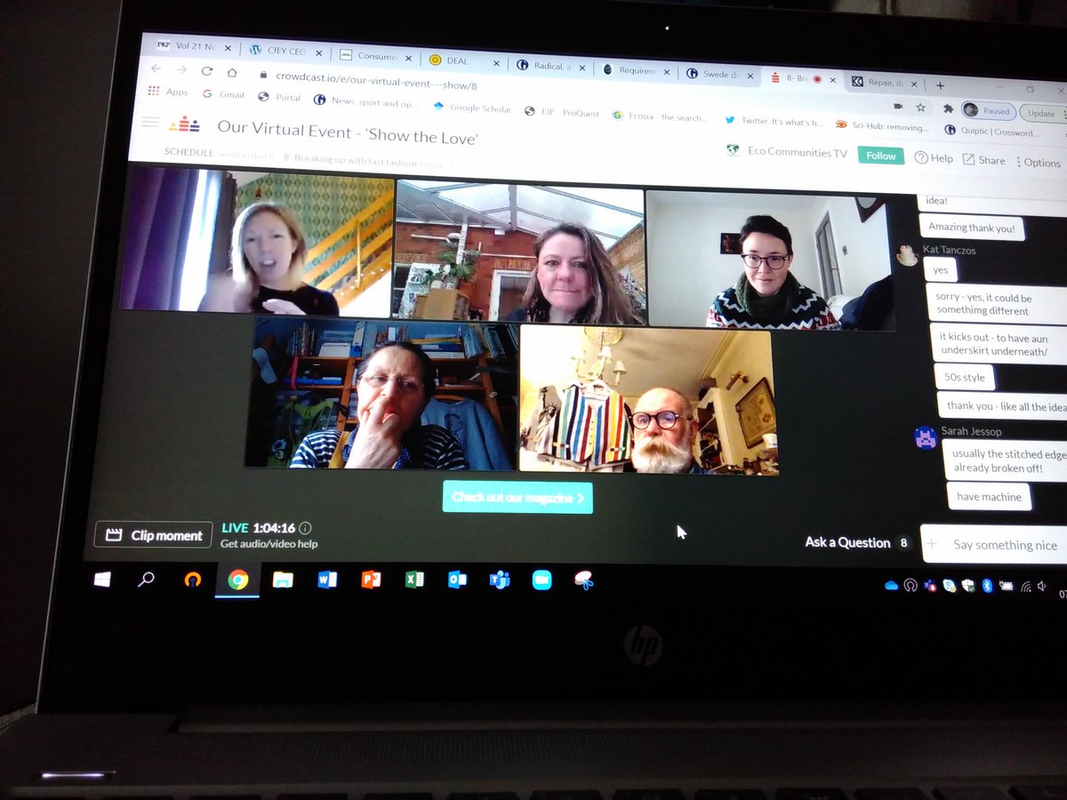 We so enjoyed sharing ideas for repairs and repurposings at today's <a href="/EcoCommunities_/">Eco Communities UK</a> 'Breaking Up with Fast Fashion' event. Was great to team up with Molly and Stan - loads of inspiration for new things to try - although Stan's parrot waistcoat will take some beating!