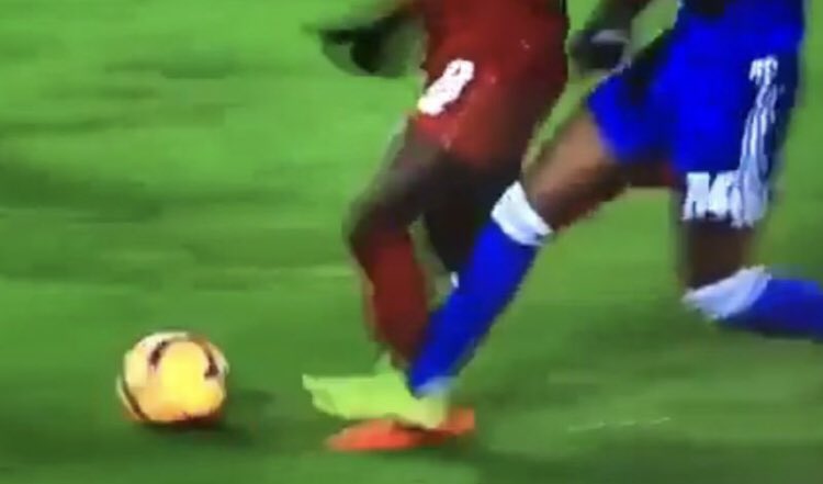 Naby Keita was denied both of these penalties ...