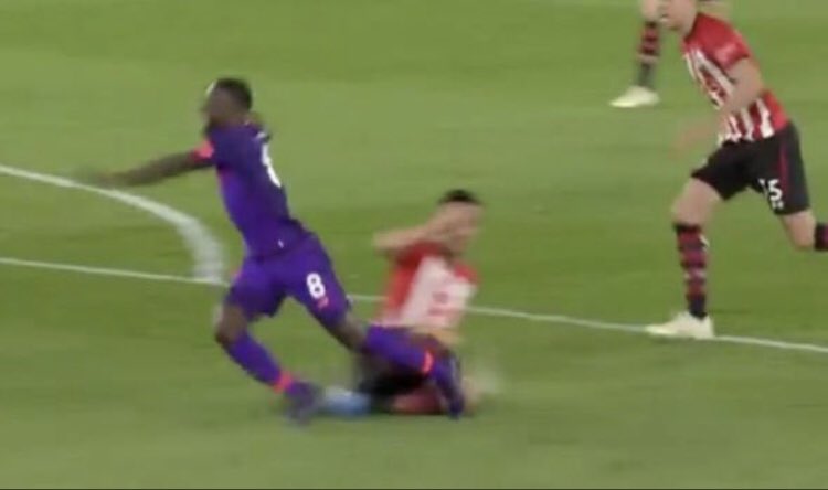 Naby Keita was denied both of these penalties ...