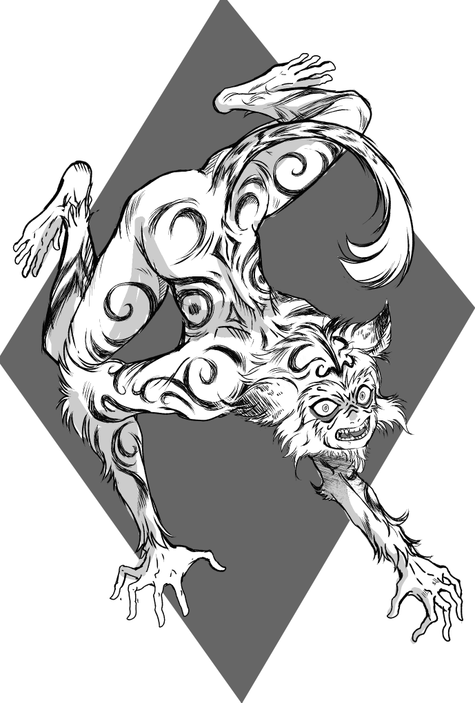 適当にぐちゃぐちゃに描いた線から絵を描き起こすチャレンジというのが流れてきたので Jinyas のイラスト